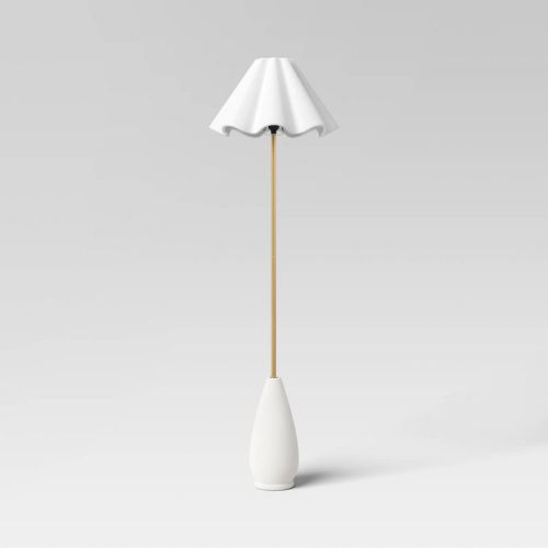 Wavy Shade Collection Ceramic Base Floor Lamp White - Threshold™