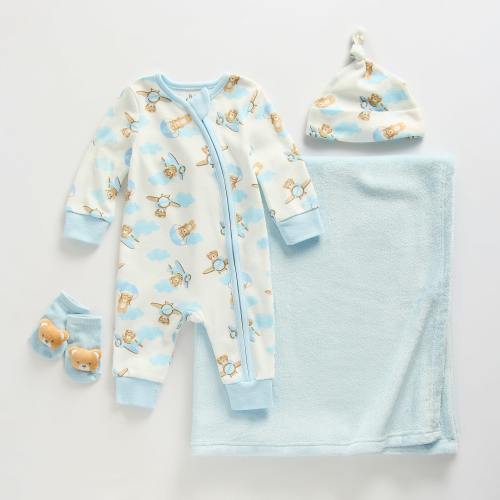 Baby Essentials Baby Boys 4-pc. Baby Clothing Set, Color: Blue - JCPenney