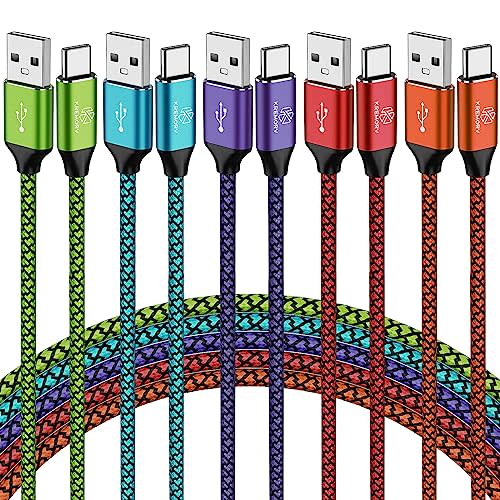 USB to USB C Cable 5-Pack 10FT USB Type C Charging Cord | 10 Feet Extra Long Fast Charging USB C Charger Cord for Samsung Galaxy S10 S9 S8 Note 9 8 10, LG G8 G7 G6 V30 G8 G7