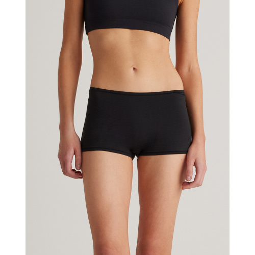 Cotton Boyshort (6-pack) in Black