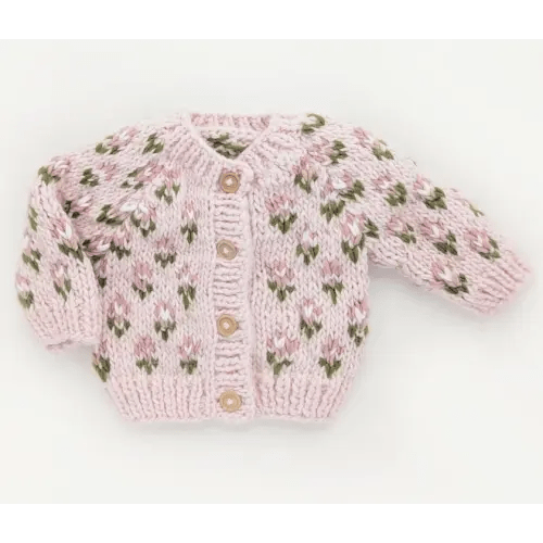 Huggalugs | Blush Bitty Blooms Cardigan Sweater — Children's Boutique | Kid and Kaboodle