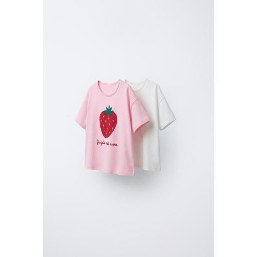 TWO-PACK OF FRUIT T-SHIRTS - Pink | ZARA United States