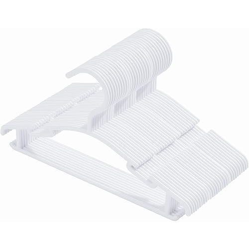 30 Pack White Baby Nursery Closet Hangers, Anti-Slip Laundry Infant Pant Hanger for Newborn Clothes Gift, Ultra-Thin Plastic Hanger for Girl Boy Toddler