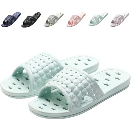 COZYAREA Shower Shoes Quick Dry Non-Slip Bathroom Slippers for Men Women Dorm Home Slides
