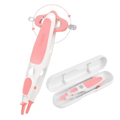 HubiBaby 3 in 1 Baby Nose Cleaning Tweezer Booger Remover and Baby Ear Wax Removal Tool with Soft Silicone Dual Ear Wax and Safe Nasal Picker for Newborns Infants & Toddlers (Pink)