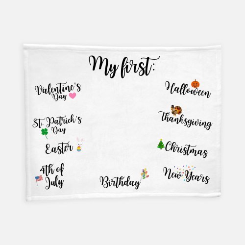 My First Holiday Blanket, First Holiday Photo Blanket, First Holiday Baby Blanket, Baby Milestone Blanket, 1st Holiday Blanket