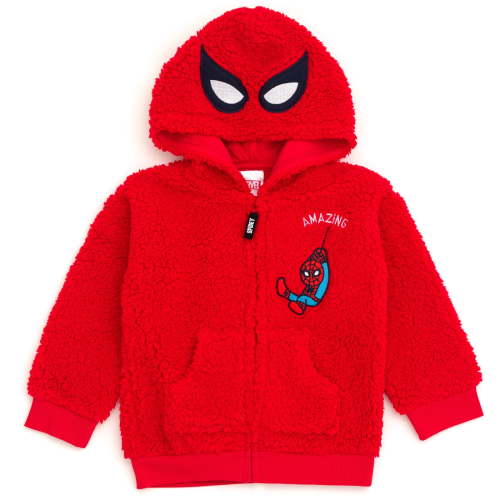 Marvel Avengers Spider-Man Cozy Sherpa Cosplay Hoodie Newborn to Big Kid