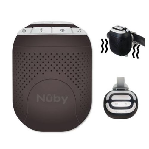 Nuby Hands Free Stroller Rocker Attachment, Built in Sound Machine with Automatic Cry Sensor, Rechargeable - Black/White