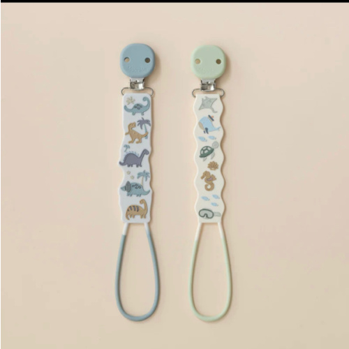 Beadless Silicone Pacifier Clip Set (2-Pack)