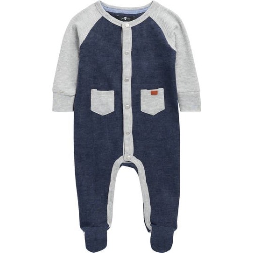 Colorblock Waffle Knit Footie