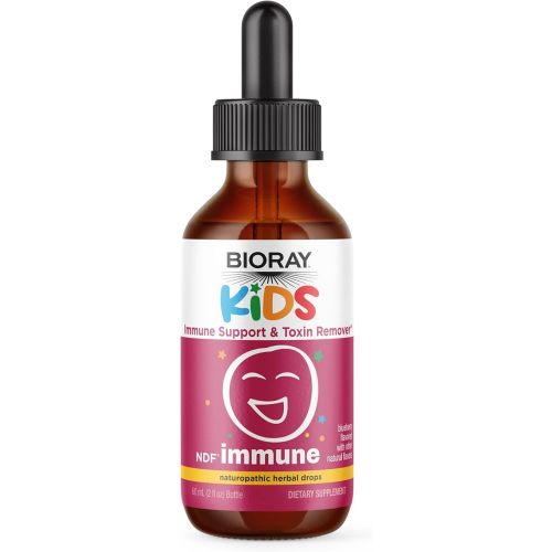 BIORAY Kids NDF Immune, Blueberry - 2 fl oz - Immune Support & Toxin Remover - Non-GMO, Vegan, Gluten Free - Approx. 30 Servings