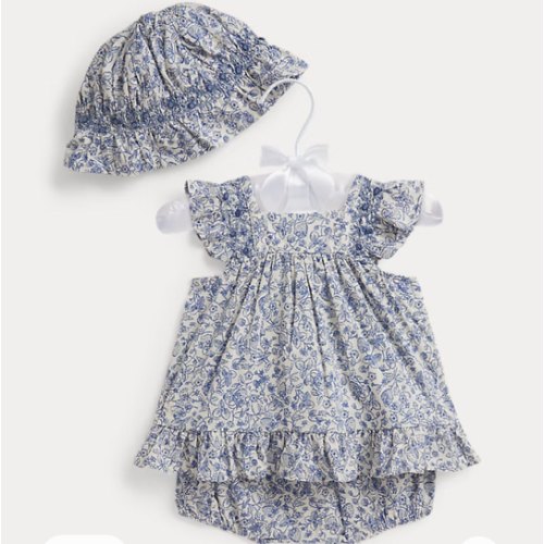 Floral Slub Cotton Top & Bloomer Set