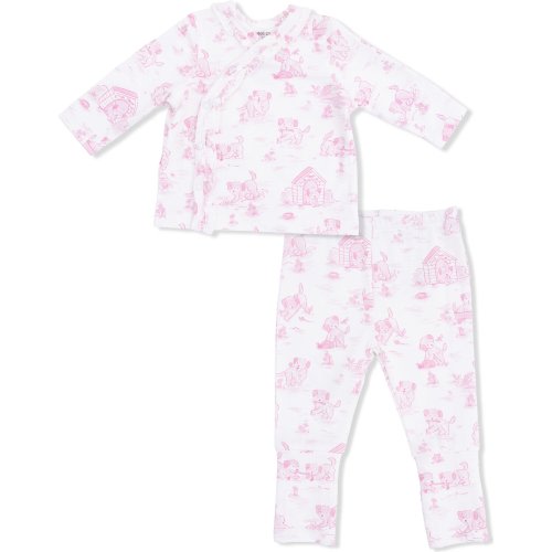 Puppy Toile Pink, Take Me Home Set with Convertible Pant - Angel Dear Mixed Apparel Set | Maisonette