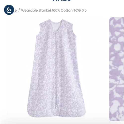 Aster Flowers Cotton Wearable Baby Blanket S | HALO