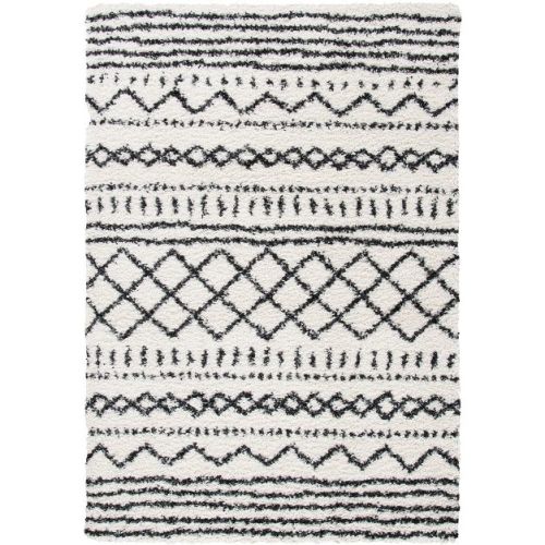 Arizona Shag ASG741 Power Loomed Indoor Accent Rug - Ivory/Black - 4'x6' - Safavieh
