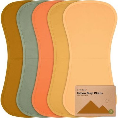 KeaBabies 5pk Urban Baby Burp Cloths, Organic Burping Cloth for Babies, Burp Rags for Baby Girls, Boys