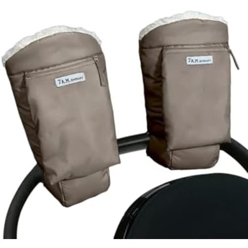 7AM Enfant Stroller Warmmuffs Gloves - Anti-Freeze Stroller Mittens for Handlebars, Water Repellent Hand Warmer Muff for Cold Weather, Plush Lined Stroller Warmmuffs | Winter Stroller Accessories