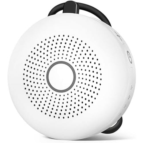 Sleepbox Portable White Noise Machine 30 Soothing Sounds Rechargeable Battery Small for Travel 32 Volume Control Noise Canceling Sleep Machine Sound Therapy for Baby Kids Adults (White)
