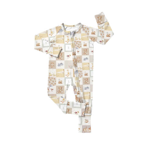 Little Toy Quilt Zipper Romper