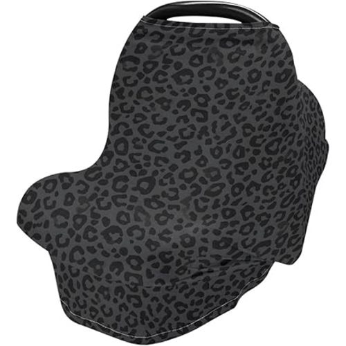 Baby Car Seat Canopy Covers Nursing Cover Stretchy Boys Girls Gray Leopard Cheetah Print Carrier Cover Breastfeeding Cover Breathable