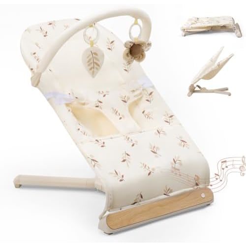 Foldable Baby Bouncer, Portable Baby Bouncer Seat for Babies 0-12 Months