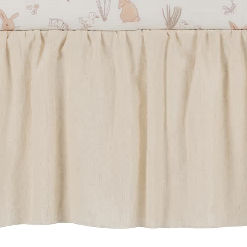 Lambs & Ivy Signature Creamy Ivory Cotton/Linen Baby Crib Skirt/Dust Ruffle