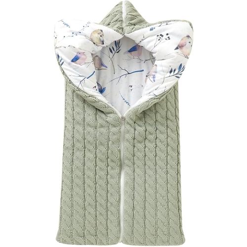 LLmoway Warm Baby Sleeping Bag Winter Infant Swaddle Sleep Sack Soft Thick Stroller Blankets for Newborn Cold Weather Sage Green