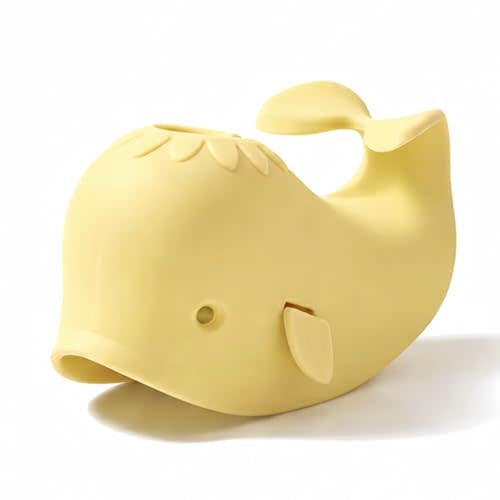 Bath Spout Cover for Bathtub - Protects Baby from Bumping Head During Bathing Time Baby Faucet Cover Universal Faucet Protective Cover Whale Design (Yellow)