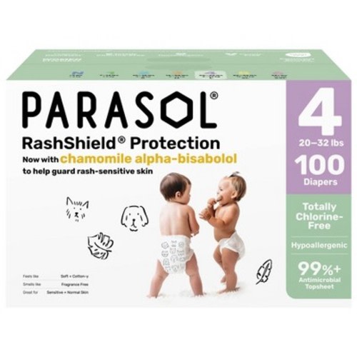Parasol Chlorine-Free Diapers with RashShield Protection - Size 4 - 100ct