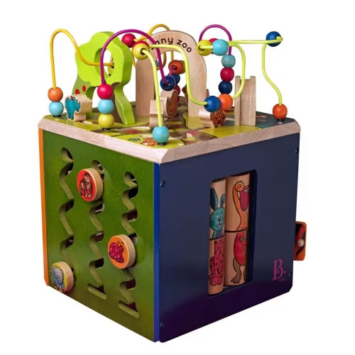 B. Toys Wooden Activity Zany Zoo Alpha Cube