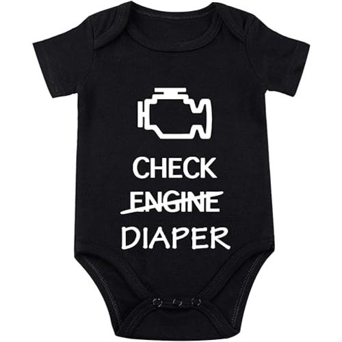 Check Engine Diaper Baby Bodysuit Mechanic Outfit f1 Clothes Baby Race Car Outfit Funny Babies Bodysuit