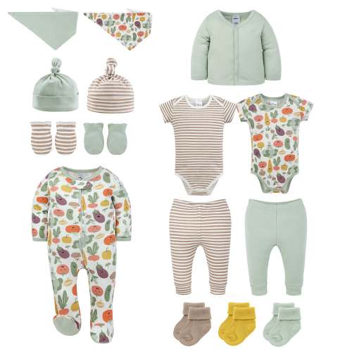 Baby Layette Gift Set for Baby Boys and Girls, Little Harvest, 15-Piec
