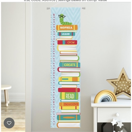 Bibliophile Personalized Growth Chart at Gifts.com