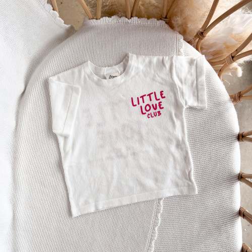 'Little Love Club' Tee - White & Red