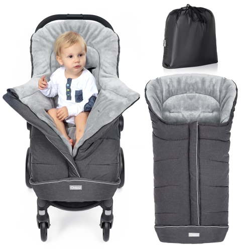Orzbow Bolsa Térmica Mejorada Universal, Impermeable para Cochecito de Niño Pequeño, Gris Oscuro