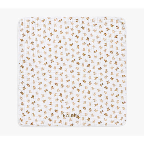 Teddy Bear Oversized Organic Muslin Baby Blanket