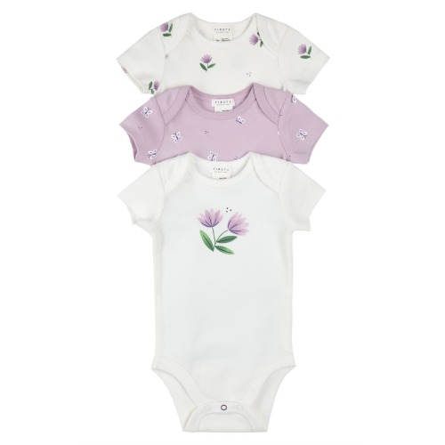 Assorted 3-Pack Stretch Organic Cotton Bodysuits