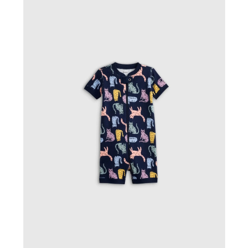 100% Organic Cotton Shortie Onesie Pajama in Cats