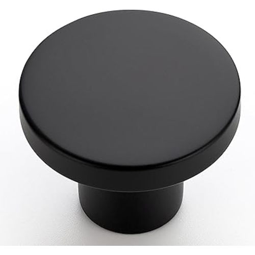 HOME EDIT 10 Pack Black Cabinet Knobs, 1-1/5 Inch Round Drawer Knobs for Kitchen Cabinets, Dressers & Closet Doors