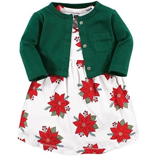 Hudson Baby Baby Girls' Cotton Dress and Cardigan Set