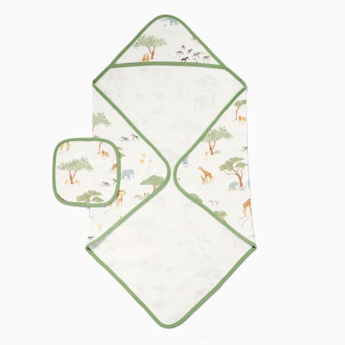 Soft Safari Nursery Bath Wrap & Wash Cloth Set