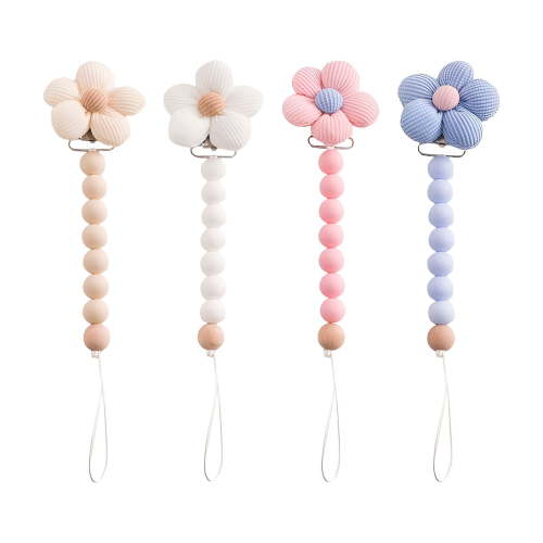 XIRQI 4Pcs Pacifier Clip,Ultra-Soft Simulated Nipple Pacifier Holder,Anti-Gas Design Binky Clips