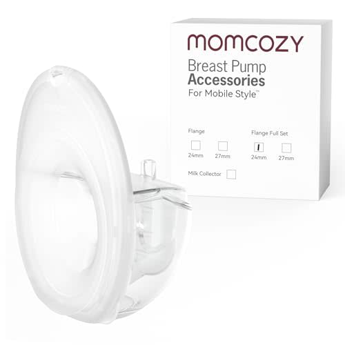 Momcozy Full Set Collector Cup Only Compatible with Momcozy Mobile Style | M6 NOT for Others. Original Mobile Style | M6 Breast Pump Replacement Accessories DoubleFit Flange 24mm