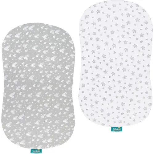Bassinet Sheets - Fit HALO BassiNest Swivel Sleeper, 2 Pack, 100% Jersey Cotton