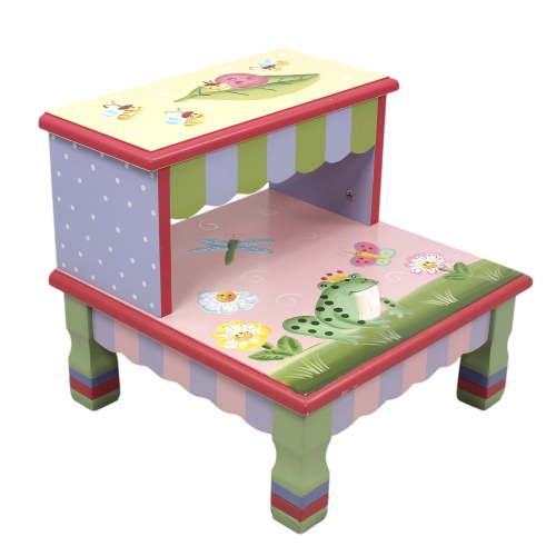 Fantasy Fields Children Kids Wooden Pink Step Stool Potty Training Boost W-7486A