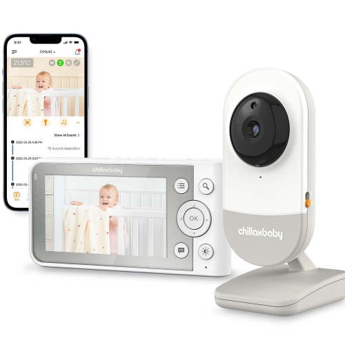 Chillax Daily Baby DM640 - WiFi Baby Monitor with Camera & Control Unit, 4.3" Screen, HD Camera, Privacy Protection Switch, WiFi Remote Streaming, 2-Way Audio, Night Vision - Powered by 5GenCare