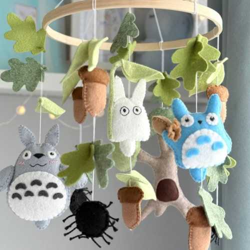 Anime Inspired Baby Mobile – Handmade Felt Baby Mobile, Crib Mobile, Nursery Decor, Newborn Baby Gift, Baby Shower Gift