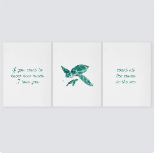 Count All The Waves Print Set: Sea Turtles Beach Nursery Art – Moon Rock Prints