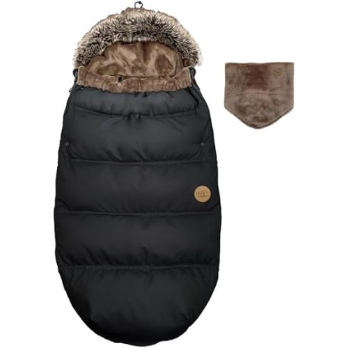 PETIT COULOU Chancelière universelle pour poussettes, landaus et traîneaux, sac de couchage pour bébé nouveau-né très chaud avec cache-cou inclus