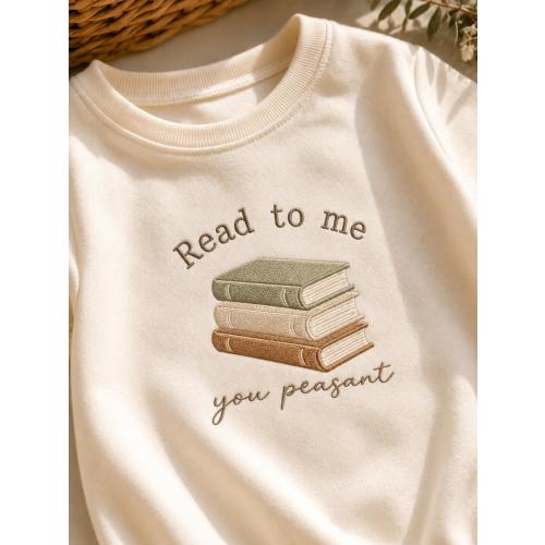 Read to Me You Peasant Embroidered Romper, Funny Book Lover Baby Gift, Reading Baby Outfit, Baby Shower Gift for Bookworms